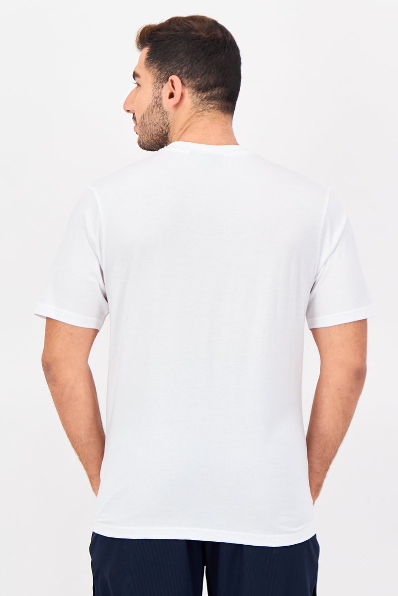 FILA Men Sportswear Fit Short Sleeve Outdoor T-shirt, White - Image 4