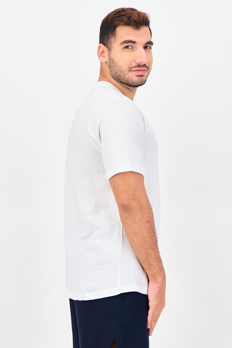 FILA Men Sportswear Fit Short Sleeve Outdoor T-shirt, White - Image 2