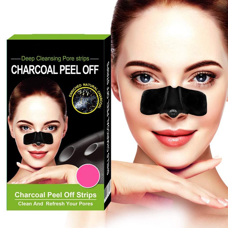 Generic Blackhead Remover Pore Strips Charcoal Deep Cleansing Nose Strips for Blackhead Removal Oily Skin Natural Charcoal Instant Blackhead Removal and Pore Unclogging 3 Strips  - Image 1