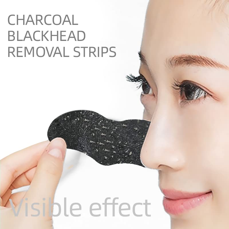 Generic Blackhead Remover Pore Strips Charcoal Deep Cleansing Nose Strips for Blackhead Removal Oily Skin Natural Charcoal Instant Blackhead Removal and Pore Unclogging 3 Strips  - Image 3