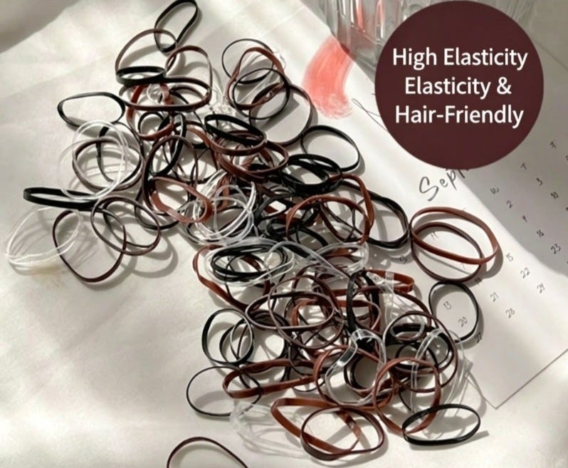 virenia 2000 Pcs Black Mini Elastic Hair Ties – Soft Rubber Bands for Baby Girls & Kids – No Pull Ponytail Holders – Gentle & Durable Polybands - Image 2