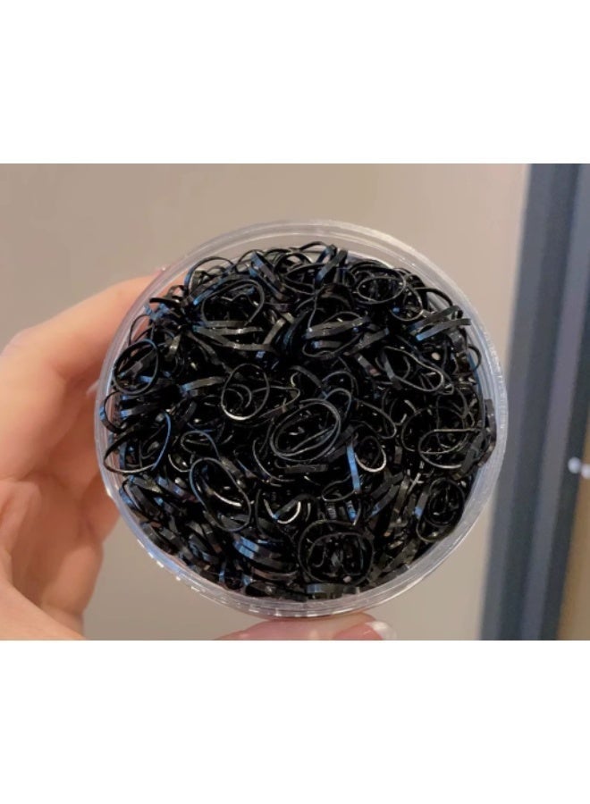 virenia 2000 Pcs Black Mini Elastic Hair Ties – Soft Rubber Bands for Baby Girls & Kids – No Pull Ponytail Holders – Gentle & Durable Polybands - Image 5