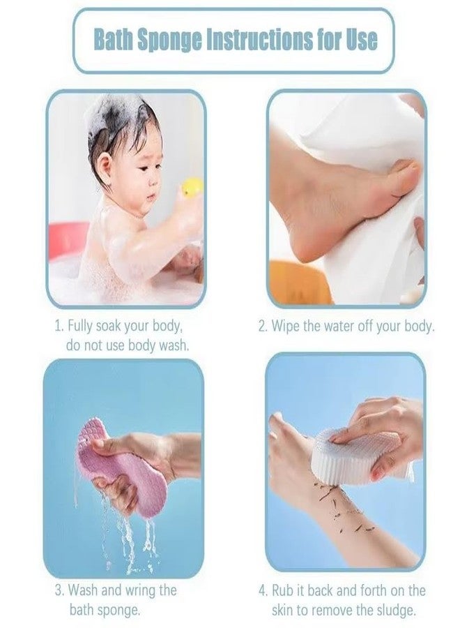 GNEY 2 pcs Exfoliating Bath Sponge for Body Scrubbing - Soft Silicone Shower Scrubber, Deep Cleansing Skin Exfoliator, Flexible & Reusable Bath Brush for Adults & Kids [ Multi - colour ] - Image 5