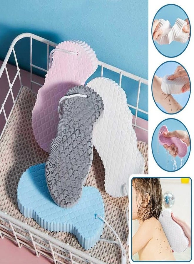 GNEY 2 pcs Exfoliating Bath Sponge for Body Scrubbing - Soft Silicone Shower Scrubber, Deep Cleansing Skin Exfoliator, Flexible & Reusable Bath Brush for Adults & Kids [ Multi - colour ] - Image 2