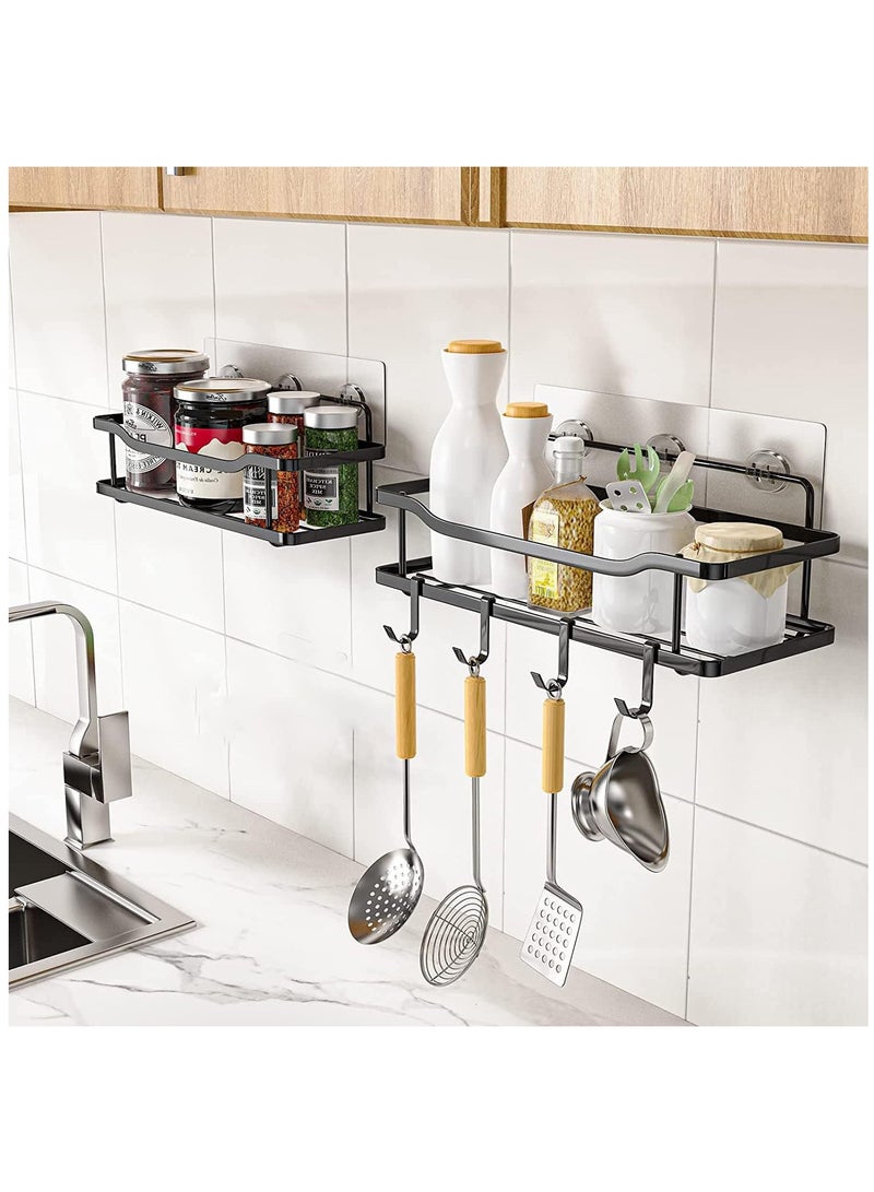 Arabest رف دش 2 عبوة، رف دش لاصق حمام، أرفف منظمة بدون حفر، منظم دش مقاوم للصدأ من الفولاذ المقاوم للصدأ لتخزين الحمام والمطبخ - Image 3