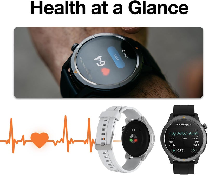 AGM Easy store & transit build Military Smartwatch for Men & Women, 46mm Rugged Design, 5ATM Waterproof, GPS, Compass, Altimeter, 1.43" AMOLED, Bluetooth Calls, 100+ Sports Modes, Heart Rate & Sleep Tracker Processed natural substance - Image 4