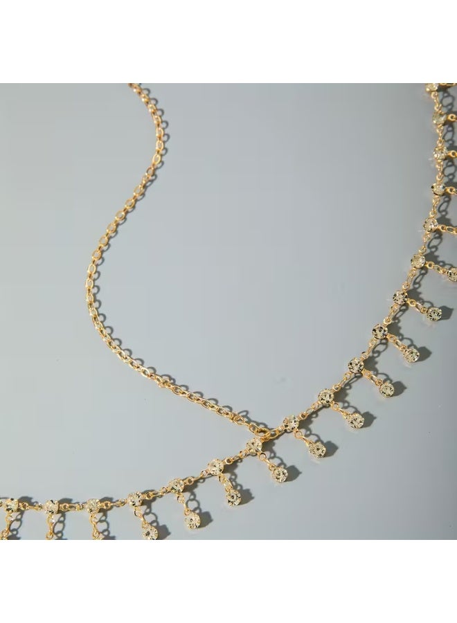 aeen Elegant Rhinestone Head Chain Necklace & Hair Jewelry – Dainty Layered Beaded Design with Statement Piece, Clip-On Closure for Parties, Weddings, Prom, and Special Occasions - Image 3