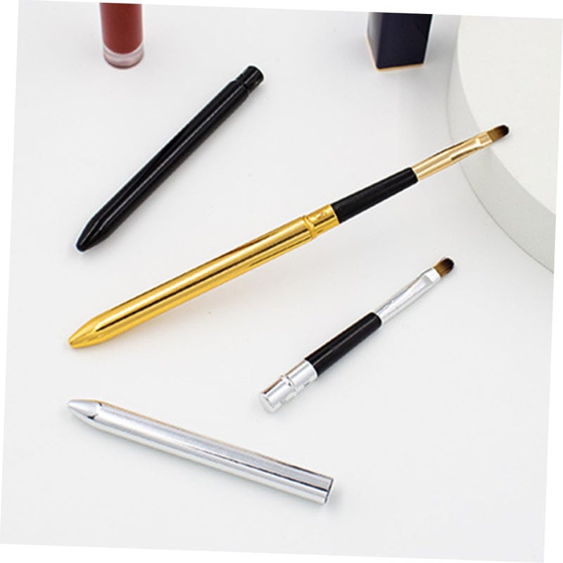 6Pcs Retractable Lip Brush for Women Portable Lipstick Applicators with Fine Bionic Wool Heads Travel Friendly Makeup Tool for Precise Lip Color Application and Professional Use - Image 5