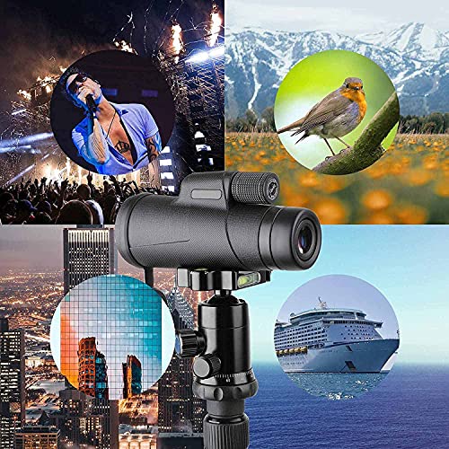 Qisebin Monocular Telescope,12 x 50 High Definition Monocular withwith BAK4 Prism for Wildlife Bird Watching Hunting Camping Travelling Wildlife Secenery,Black - Image 5