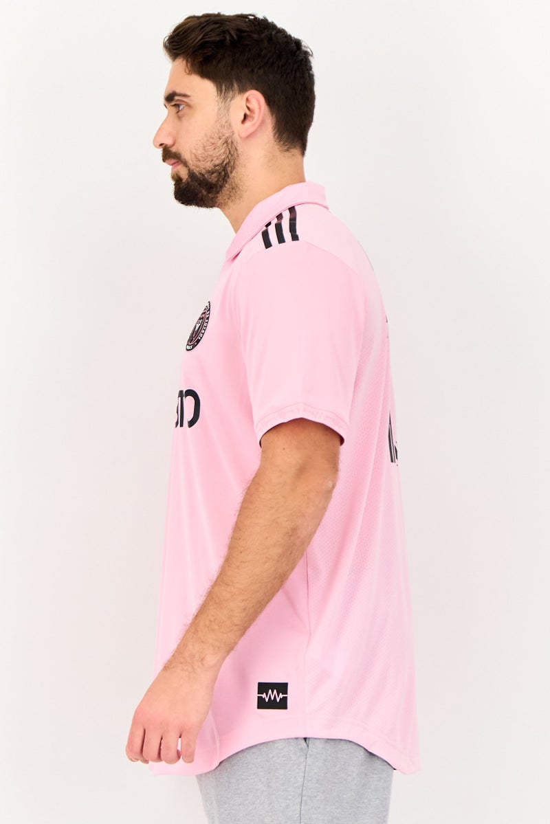 Adidas Men Sportswear Fit Short Sleeve Soccer Jersey, Pink - Image 4