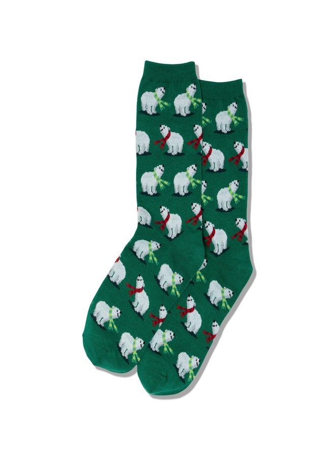 Hot Sox Women's Polar Bears Socks 1 Pair, Forest Green, Women's 4-10