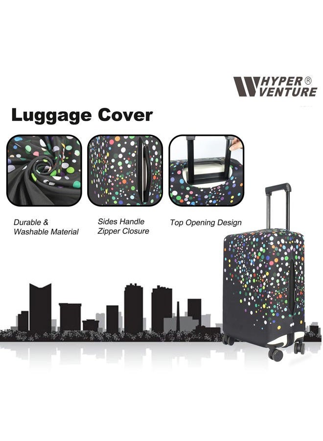HYPER VENTURE Washable Luggage Cover - Fashion Suitcase Protector Fits 18-22 Inch Luggage (Color Dots, S) - Image 2