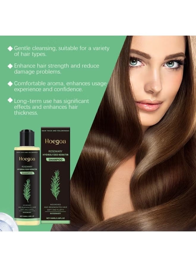 HOEGOA Organic Rosemary Hair Growth Shampoo for Women and Men-Natural Thickening & Strengthening Shampoo with Hydrolyzed Keratin for Thinning Hair & Hair Loss 3.38 fl.oz - Image 4