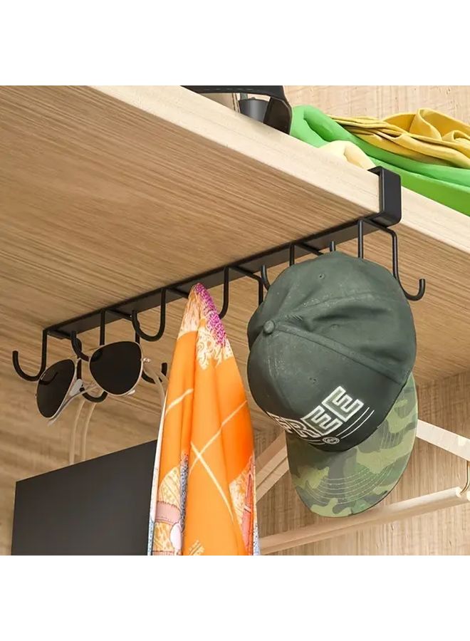 Black Heavy Duty Over The Cabinet Hanging Rack Wall Mounted Space Saving Shelf - Image 3