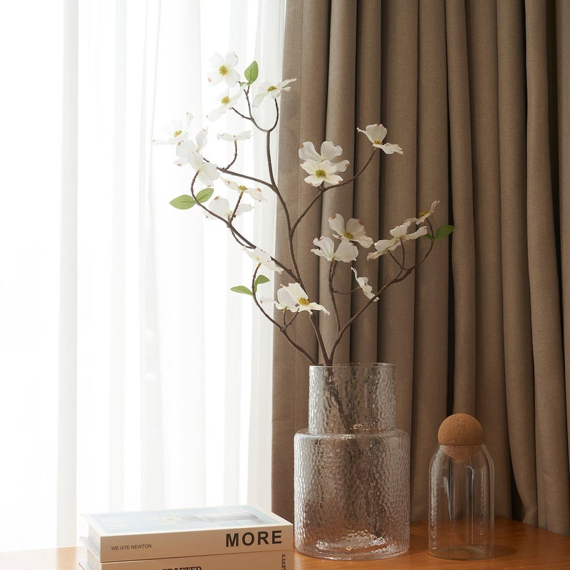 Baitique Artificial Flower Spray, White, 100 cm, Bendable Wire Stem - Image 2