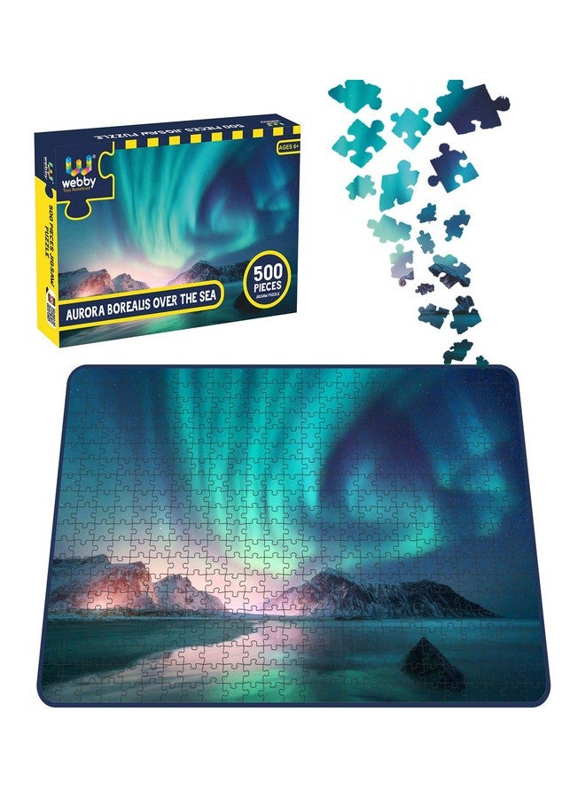 Webby Aurora Borealis Over The Sea Jigsaw Puzzle, 500 Pieces - Image 2
