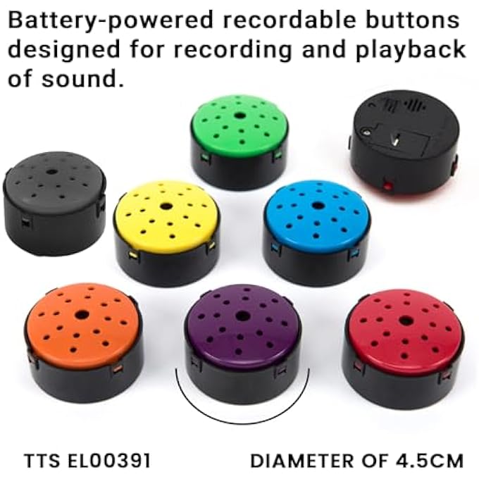 KING MARIOT POWERED RECORDABLE BUTTON | 1 PC | 4.5CM DIAMETER | VOICE RECORDING & PLAYBACK DEVICE | PORTABLE AUDIO BUTTON | IDEAL FOR EDUCATIONAL, PROMOTIONAL & ASSISTIVE USES - Image 3