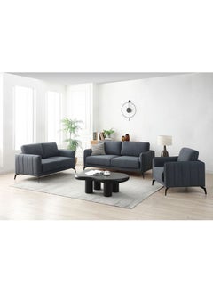 DANUBE HOME Stellar Fabric 3+2+1 Sofa Set 6 Seater Full Set Sofa Comfortable Living Room Furniture L 82 x W 85 x H 84 cm Grey  - Image 1