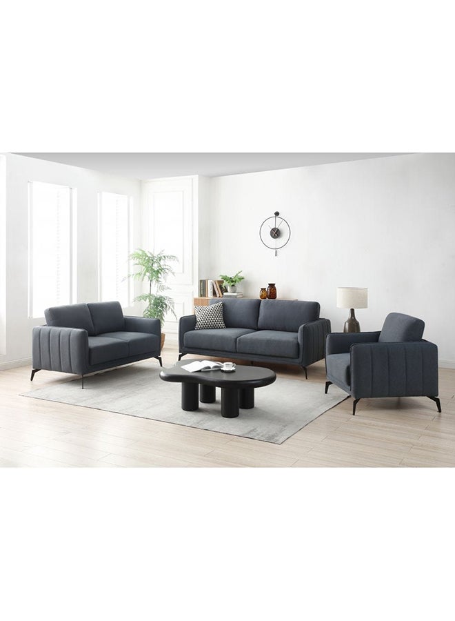 DANUBE HOME Stellar Fabric 3+2+1 Sofa Set 6 Seater Full Set Sofa Comfortable Living Room Furniture L 82 x W 85 x H 84 cm Grey - Image 1