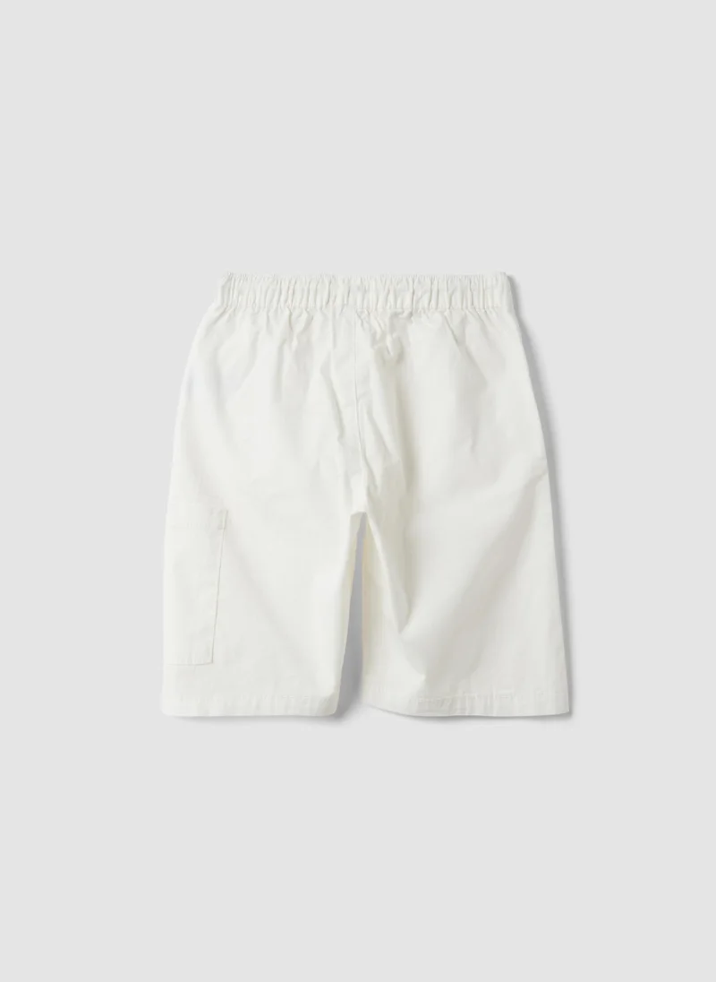 Ovs OVS White Stretch Cotton Shorts With Elasticated Waistband