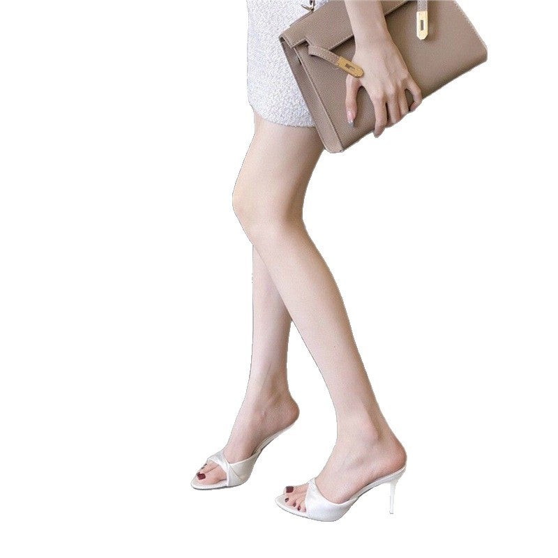 Satin Stiletto Heel Sandals with Ankle Strap, Open Toe for Women - Image 5