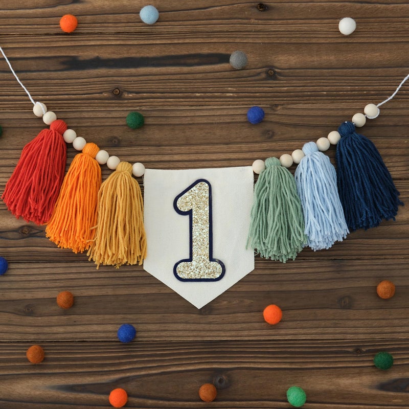 HODIHIWI Handmade Rainbow 1st Birthday HighChair Banner Colorful Party Decoration For Girls Boys Baby Shower Kids Bedroom - Image 2