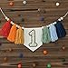 HODIHIWI Handmade Rainbow 1st Birthday HighChair Banner Colorful Party Decoration For Girls Boys Baby Shower Kids Bedroom - Image 3