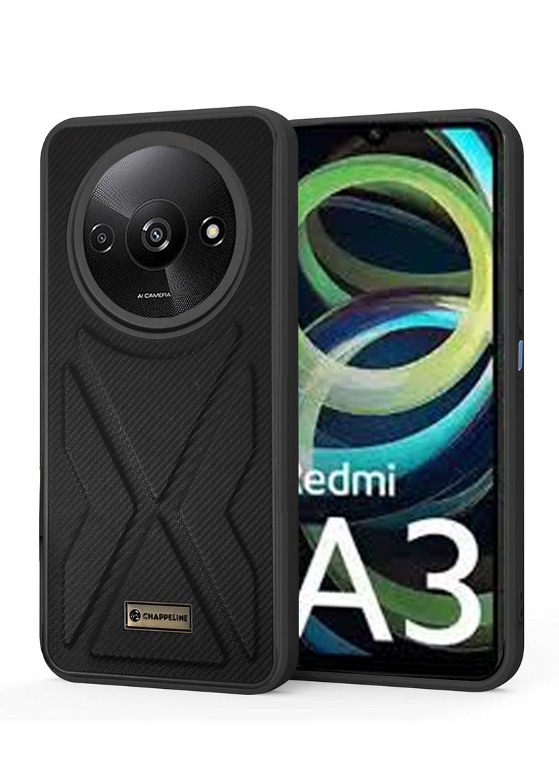 CHAPPELINE Xiaomi Redmi A3 4G 2024 Soft Silicone Fabric Texture Card Holder Case Cover (MCHPSN) - Black - Image 1