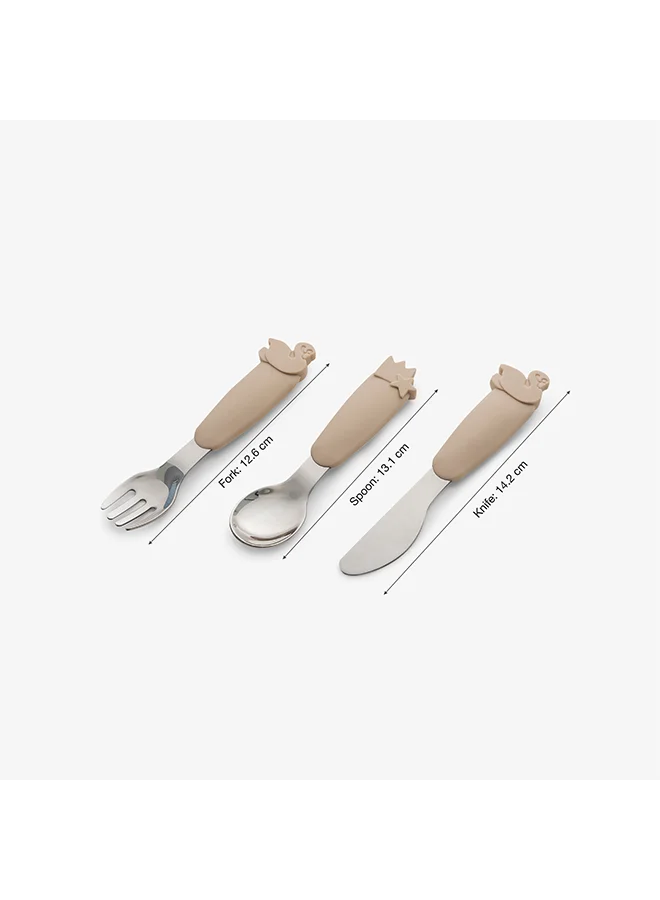 Citron Silicone Cutlery Set With Pouch Caramel - Eco - Friendly Utensils For On - The - Go - Dining