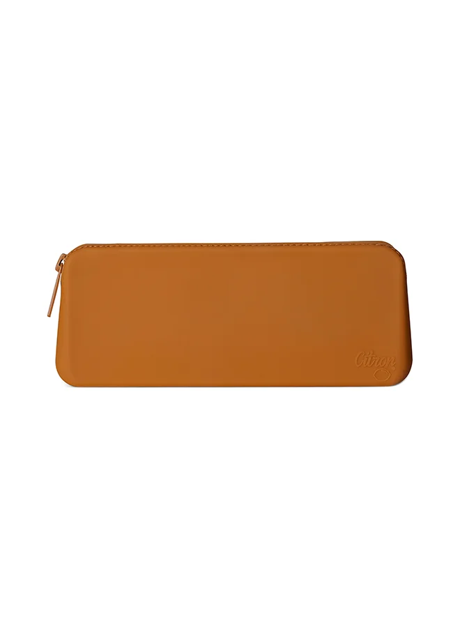 Citron Silicone Cutlery Set With Pouch Caramel - Eco - Friendly Utensils For On - The - Go - Dining