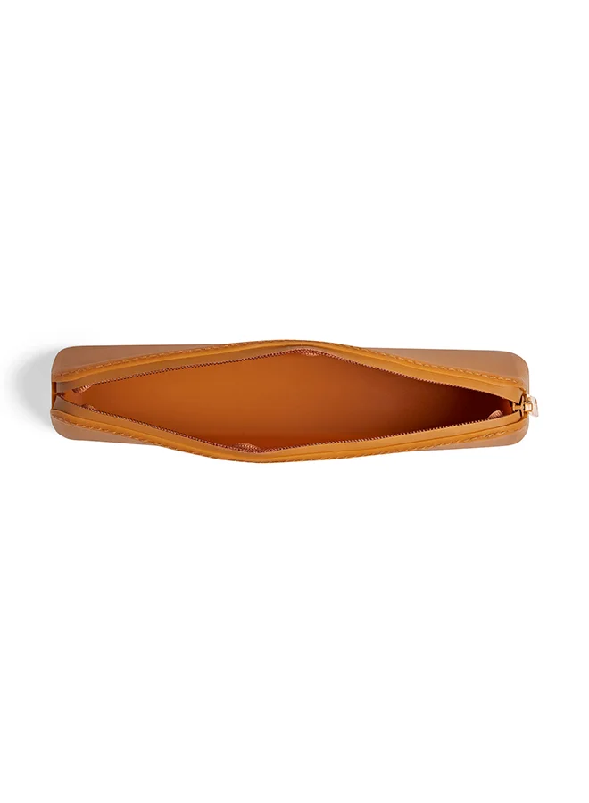 Citron Silicone Cutlery Set With Pouch Caramel - Eco - Friendly Utensils For On - The - Go - Dining