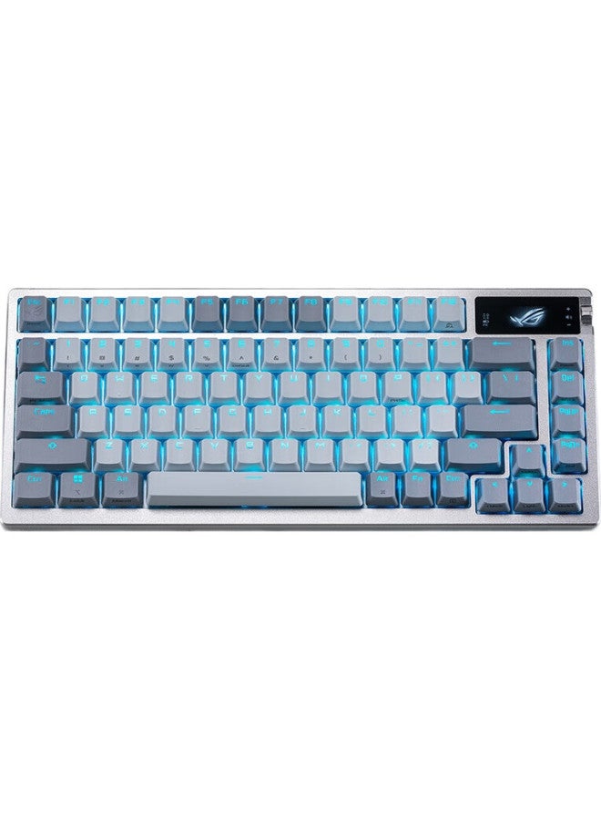 Rog Yemo Mechanical Keyboard, Wireless/bluetooth Tri-mode Gaming Keyboard, 75-key Layout, Nx Ice Storm Gray Switches, Rgb Hot-swappable, Cust Izable Gasket Structure, Oled Screen, Moonlight White - Image 2