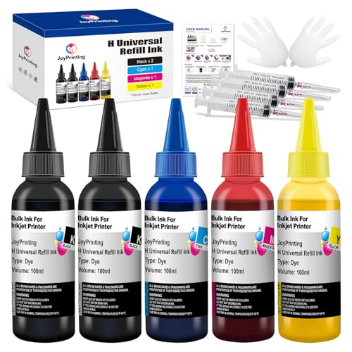 JoyPrinting Ink Refill Kit for HP Printer Cartridges HP 67 67XL 60 61 62 63 65 65XL 910 950 951 952 962 932 933 920 901 902 Refillable Ink Cartridges CISS System (100ml, Black, Cyan, Magenta, Yellow) - Image 1
