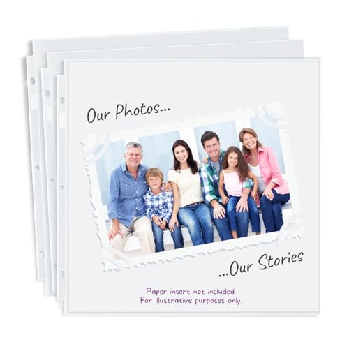 Dunwell Scrapbook Refill Pages 12x12 - (50 Pack) Super Heavyweight, Fits 3-Ring Scrapbooking Binders, Standard 12 x 12 Photo Album Pages, Sheet Protectors, Paper Inserts Not Included - Image 1