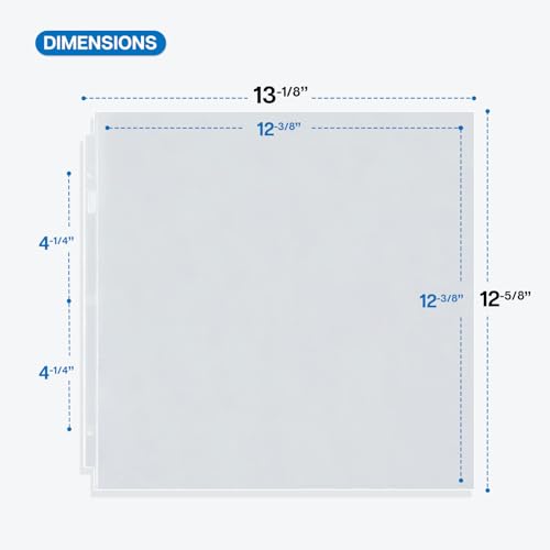 Dunwell Scrapbook Refill Pages 12x12 - (50 Pack) Super Heavyweight, Fits 3-Ring Scrapbooking Binders, Standard 12 x 12 Photo Album Pages, Sheet Protectors, Paper Inserts Not Included - Image 3