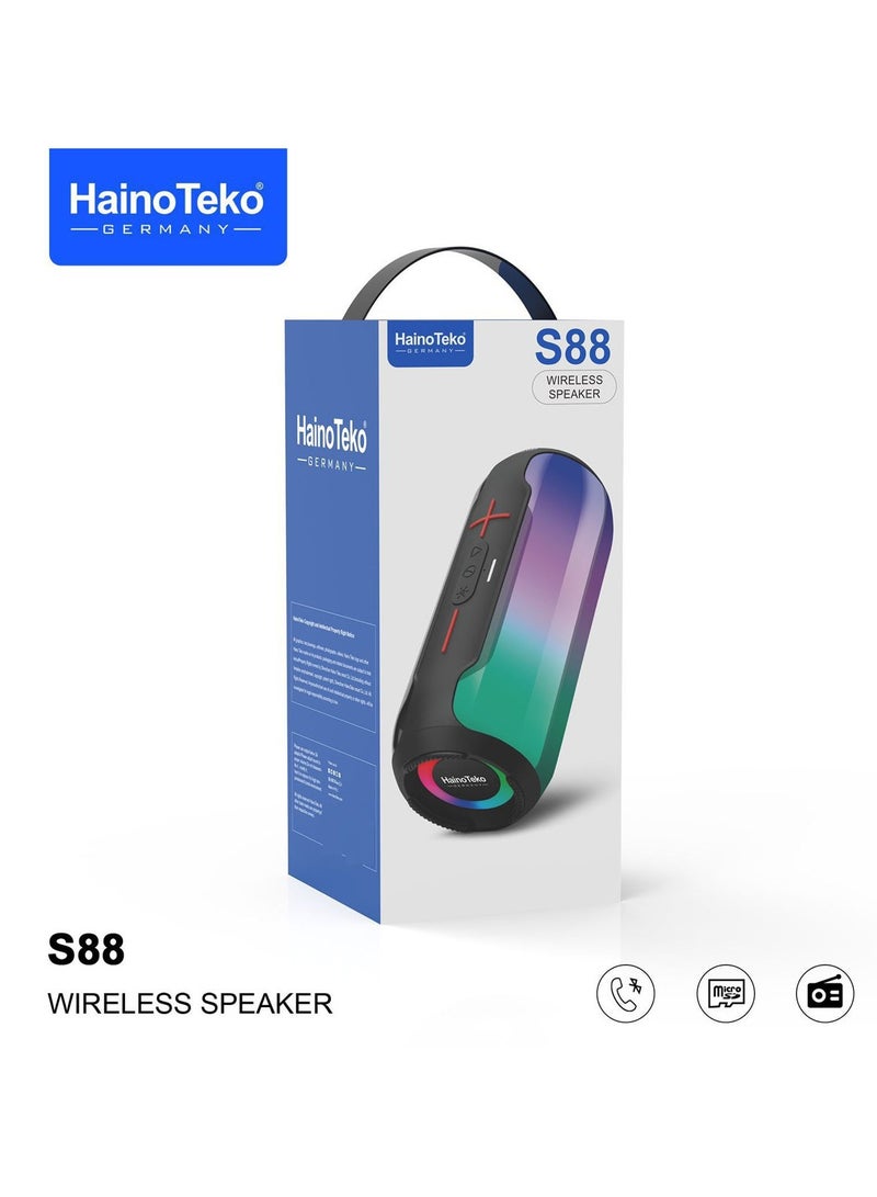 Haino Teko Haino Teko S88 Wireless Bluetooth Speaker With LED Light and Button Cotrol Black  - Image 3