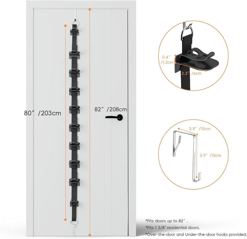 VERONLY Hat Rack for Door, Over the Door Hat Organizer for Baseball Caps with 10 Adjustable Hooks Holds Up to 20 Caps, Space-Saving Storage for Closet Bedroom Door Entryway, Black - Image 4