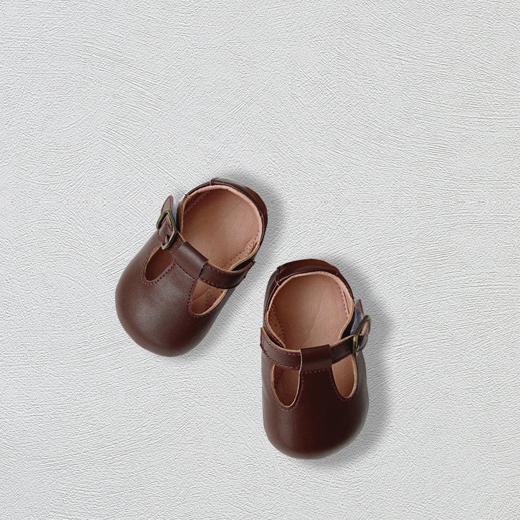 Ba Le Ding New Korean-Style Toddler Walking Shoes, Soft Sole, Non-Slip, Solid Color Baby Leather Shoes - Image 4