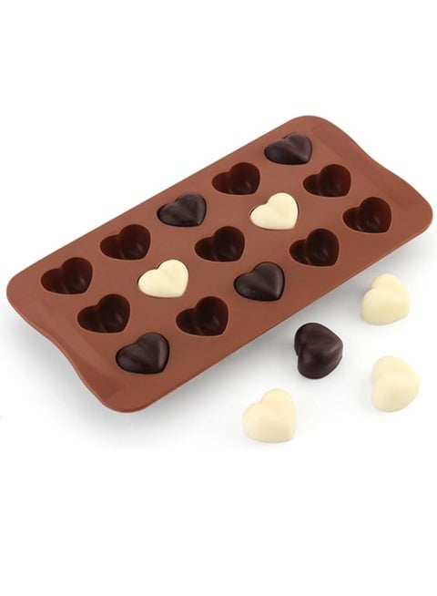 15 Cavity Love Hearts Silicone Molds for Candy Chocolate, Soap, Cookie, Pudding, Ice Cube Tray, DIY Making Tool