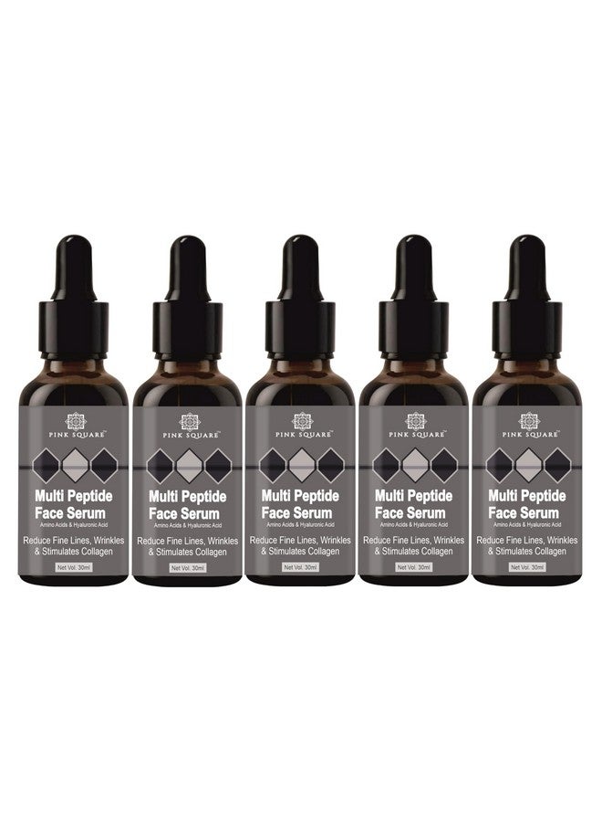 Oilanic Pink Square Multi Peptide Face Serum for Ageless Younger Skin | Collagen Boosting, Hydrating & Overnight Repair Serum | For Men & Women (30ML) Pack of 5 - Image 1