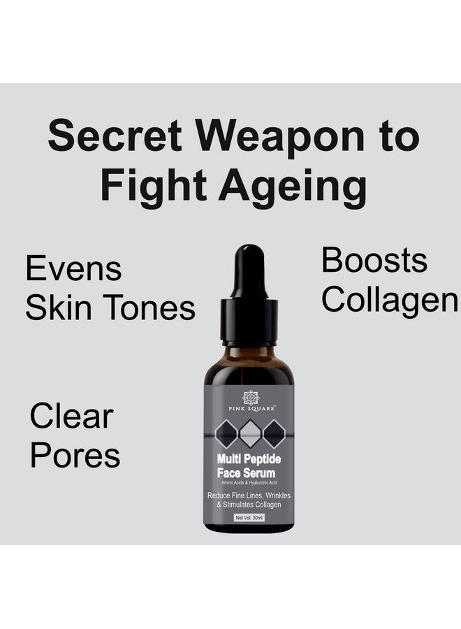 Oilanic Pink Square Multi Peptide Face Serum for Ageless Younger Skin | Collagen Boosting, Hydrating & Overnight Repair Serum | For Men & Women (30ML) Pack of 5 - Image 3