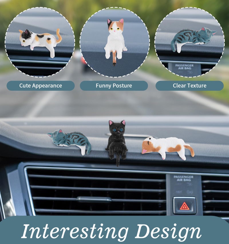 ValueBargain 8Pcs Cat Desk Accessories, Cute Resin Mini Cat Desk Figurines for Monitor, Car Dashboard & Desk-Decor, Adorable Mini Cats Figurines for Office Car Home Decor, Ideal Gift for Cats Lovers - Image 4