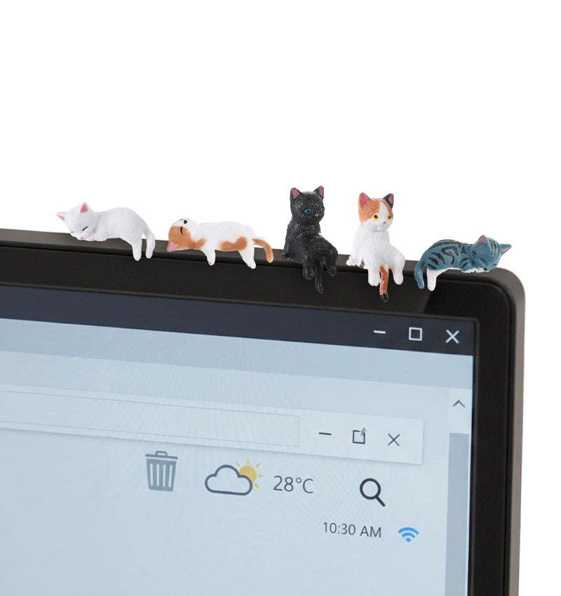 ValueBargain 8Pcs Cat Desk Accessories, Cute Resin Mini Cat Desk Figurines for Monitor, Car Dashboard & Desk-Decor, Adorable Mini Cats Figurines for Office Car Home Decor, Ideal Gift for Cats Lovers - Image 5