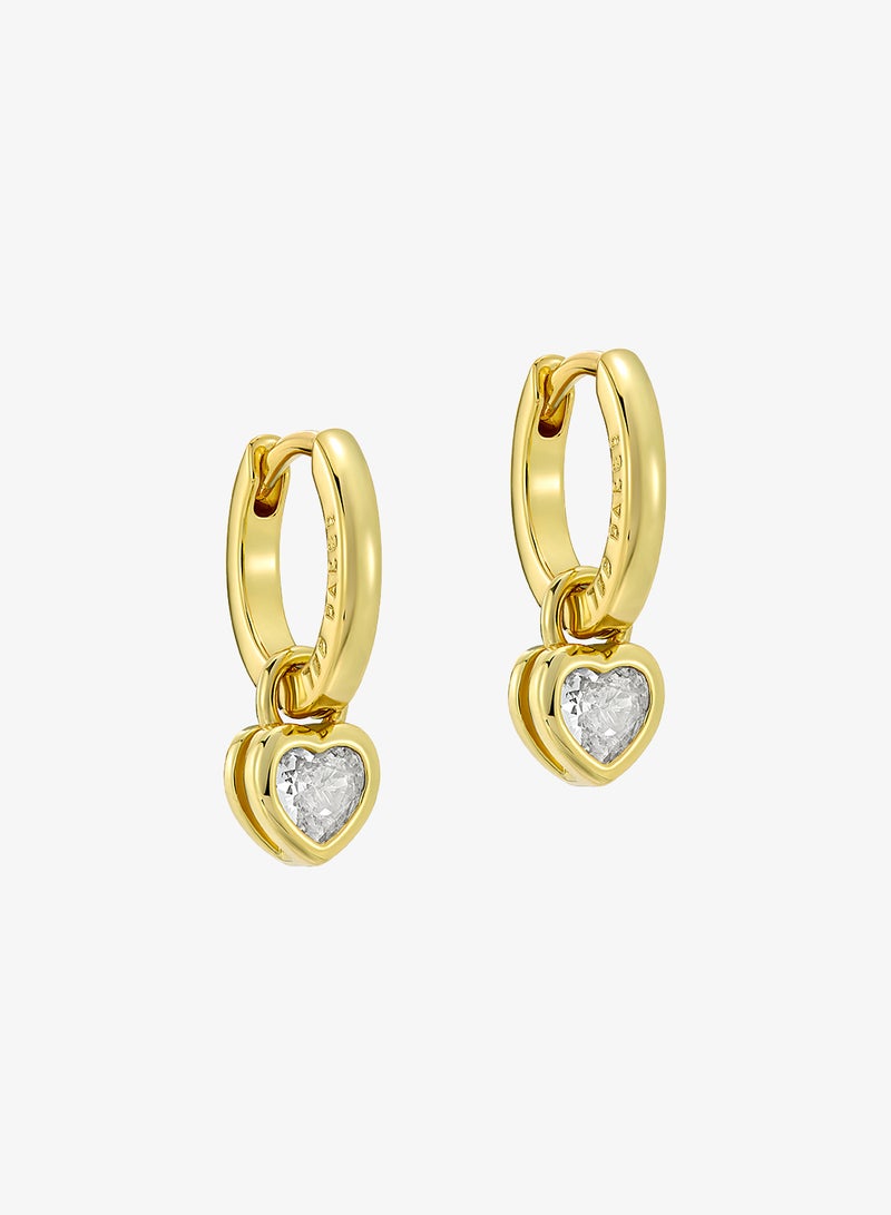 Ted Baker Harper Mini Crystal Heart Huggie Earrings - Image 1