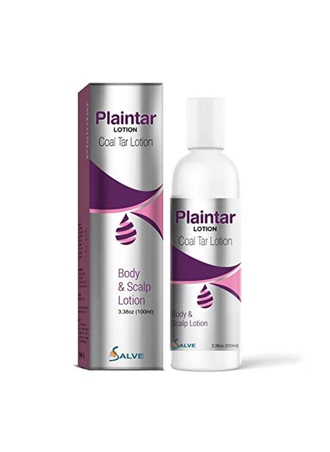 Salve - Plaintar Coal Tar Leave On Lotion / Reduces Scaling Dryness & Itching / Coal Tar Lotion For Dandruff Psoriasis & Seborrheic Dermatitis/ For Body & Scalp/ Instant Result 3.38 Oz (100Ml) - Image 1