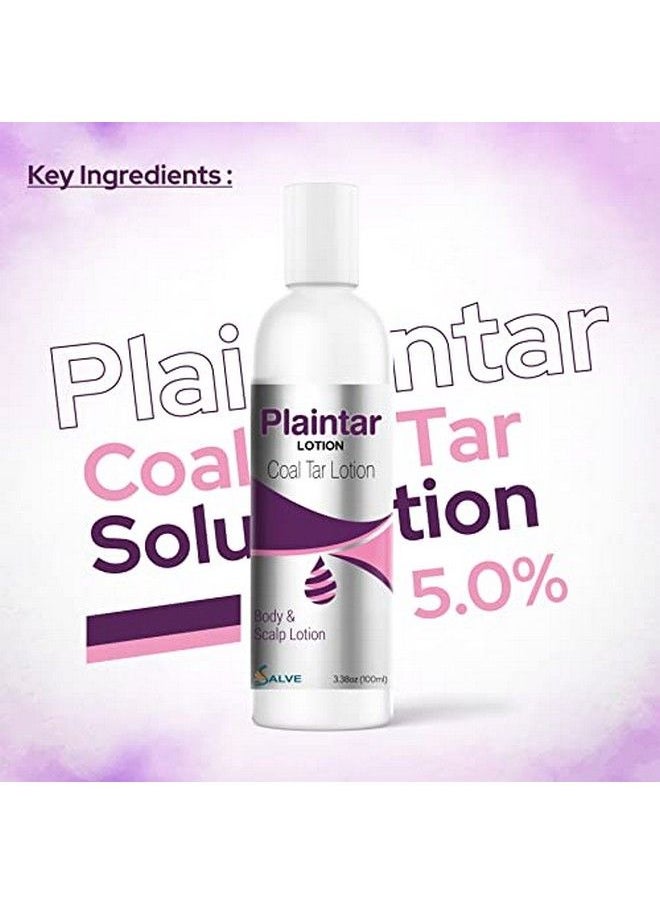 Salve - Plaintar Coal Tar Leave On Lotion / Reduces Scaling Dryness & Itching / Coal Tar Lotion For Dandruff Psoriasis & Seborrheic Dermatitis/ For Body & Scalp/ Instant Result 3.38 Oz (100Ml) - Image 1