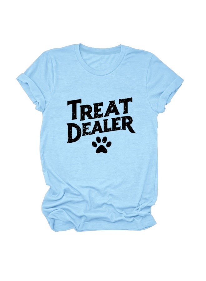 Treat Dealer T Shirt for Women Cute Dog Paw Print Graphic Tees Funny Dog Mom Shirt Puppy Lover Gifts Casual Tops - Image 1