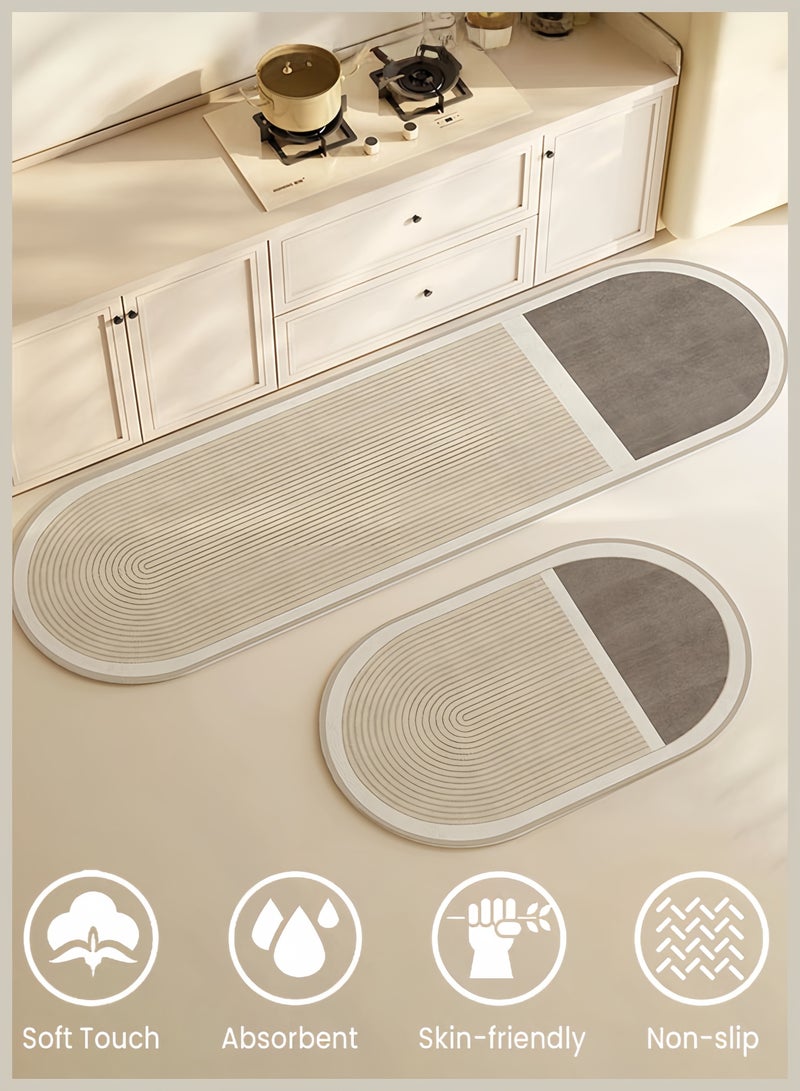 AL RAID 2PCS Kitchen Mat, Non-Slip Kitchen Rugs And Mats, Anti-Fatigue Hallway Kitchen Runner Rug Set Backing Floor Mat For Kitchen Laundry Sink Bathroom Office, Waterproof Non-Slip Kitchen Mats - Image 1