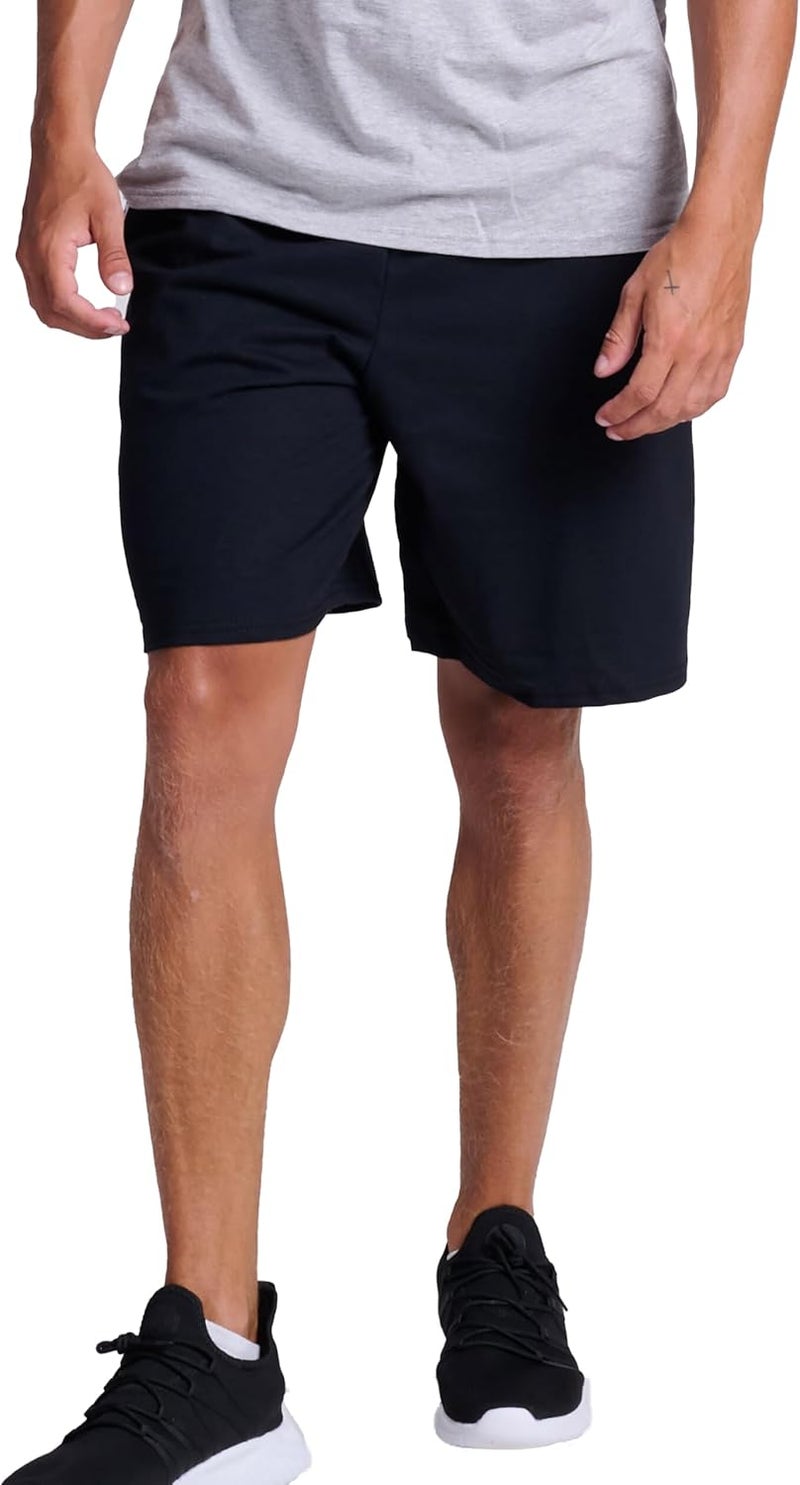 Russell Athletic Men's Basic Cotton Jersey Shorts with Pockets - Black, 4XL - Image 1