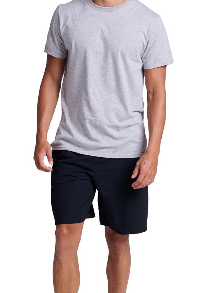 Russell Athletic Men's Basic Cotton Jersey Shorts with Pockets - Black, 4XL - Image 5